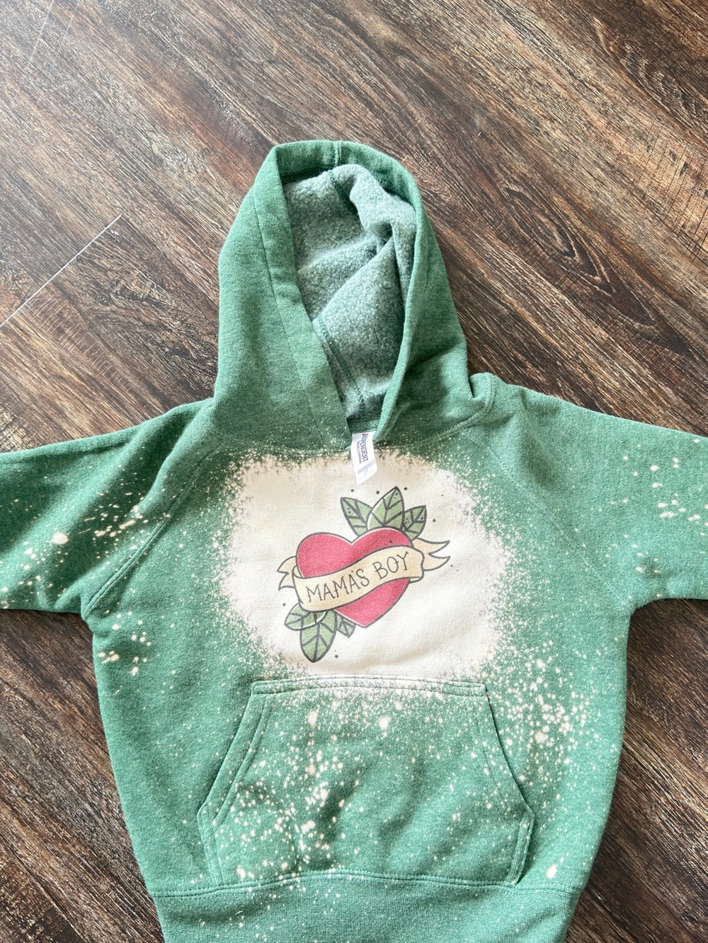 Mama's Boy Green Hoodie Sweatshirt for Toddler Boy